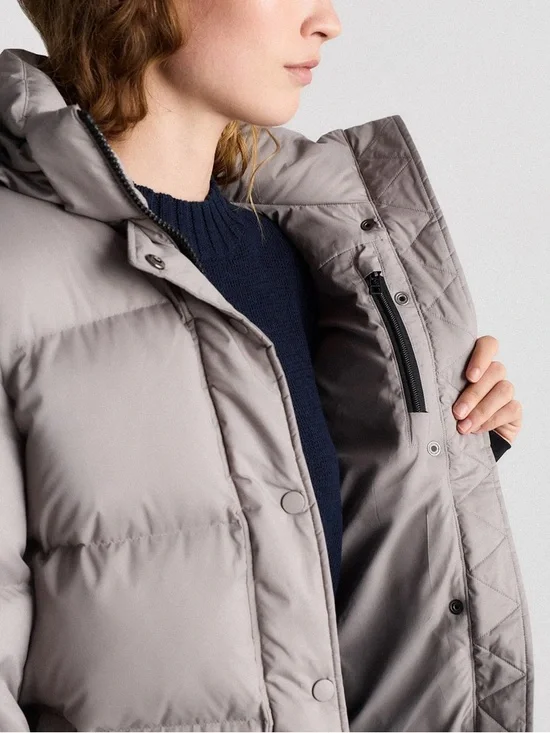 Quince Grey Hooded Quilted Puffer Jacket - Picture 3 of 7